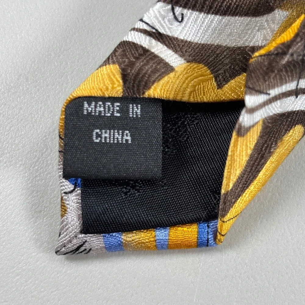 J.‎ Garcia Men's Zoot Collection Fifty-Four Abstract Silk Tie Yellow Blue
